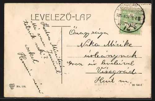 AK Budapest, Andrassystrasse und Opernhaus, Budapest bei Nacht, Fussgänger, Mond