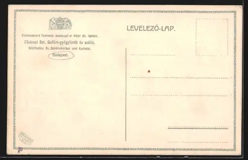 AK Budapest, Städtisches St. Gellert-Heilbad und Kurhotel, Fassade
