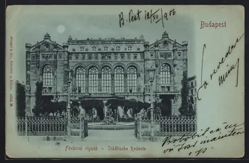 Mondschein-AK Budapest, Städtische Redoute