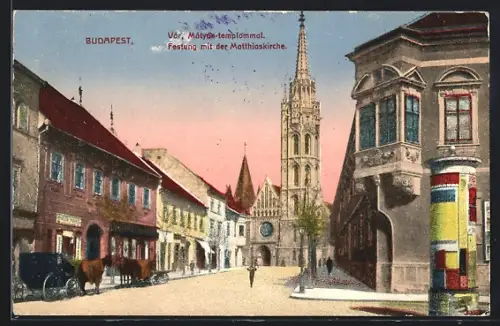 AK Budapest, Festung mit der Matthiaskirche