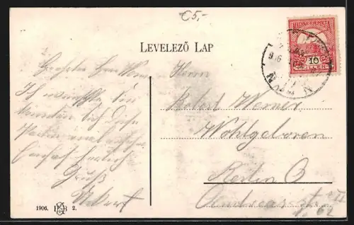 AK Budapest, Partie in der Andrassy-Strasse