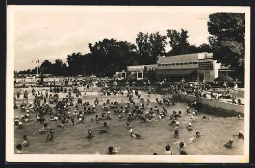 AK Budapest, Margareteninsel, Palatinus Strand und Wellenbad