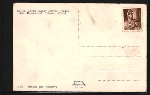 AK Budapest, Kamaraerdö, Kostyal Istvan Arany szarvas vendeglöje