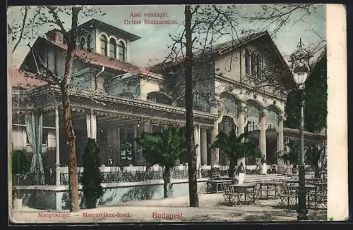 AK Budapest, Margarethen-Insel, Untere Restauration