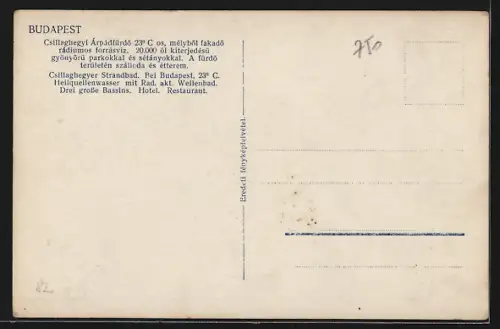 AK Budapest, Csillaghegyer Strandbad mit Badegästen