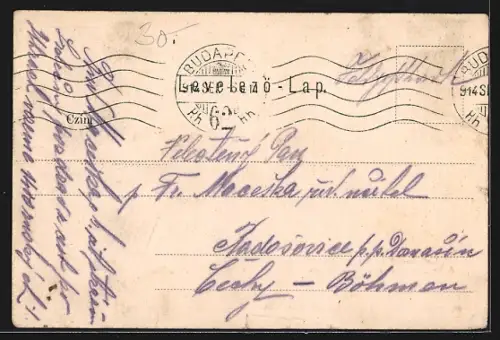 AK Budapest, Andrassistrasse und Oktagonplatz