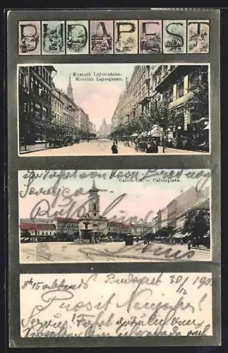 AK Budapest, Kossuth Lajosgasse, Calvinplatz
