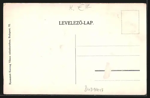 AK Budapest, Hotel Continental, Strassenbahn