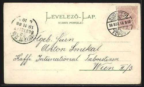 Lithographie Budapest, Justiz-Palast, Königliche Oper