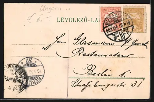 Lithographie Budapest, Volkstheater und Kerepeserstrasse