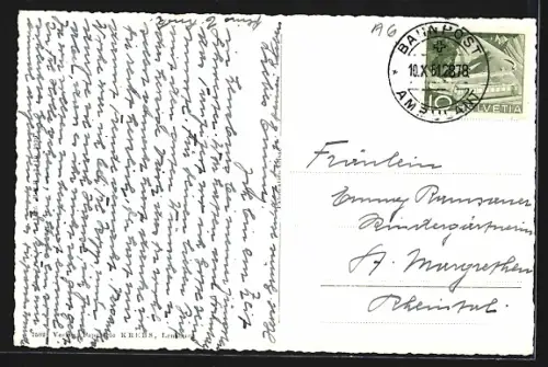 AK Lenzburg, Gesamtansicht aus der Vogelschau