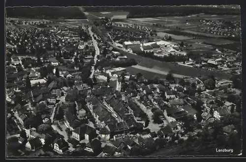 AK Lenzburg, Totalansicht, Fliegeraufnahme