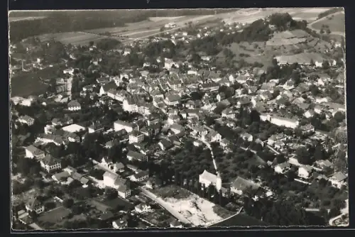 AK Lenzburg, Totalansicht vom Flugzeug aus