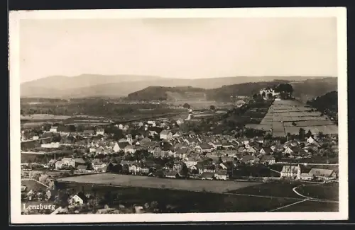 AK Lenzburg, Gesamtansicht mit Umgebung aus der Vogelschau