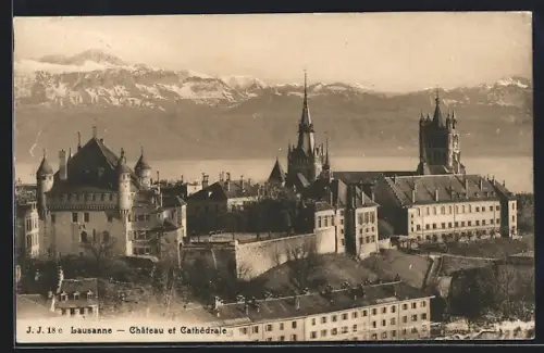 AK Lausanne, Chateau et Cathedrale