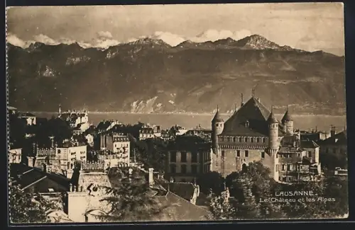 AK Lausanne, Le Chateau et les Alpes