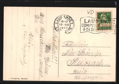 AK Ouchy, Dampfschiffe im Hafen