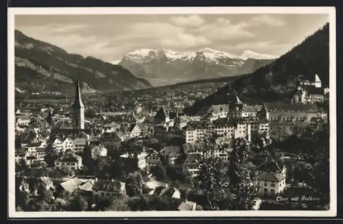AK Chur, Ortsansicht mit Falknis-Panorama