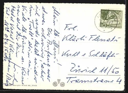 AK Döttingen-Klingnau, Ortsansicht aus der Vogelschau