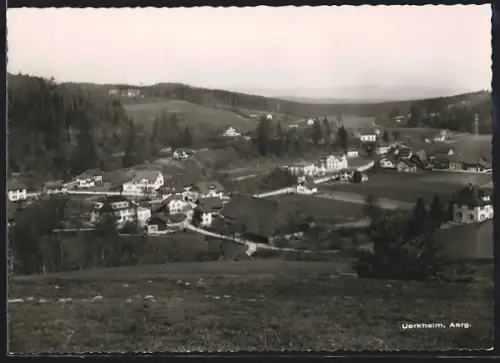 AK Uerkheim, Ortspanorama vom Berg aus gesehen