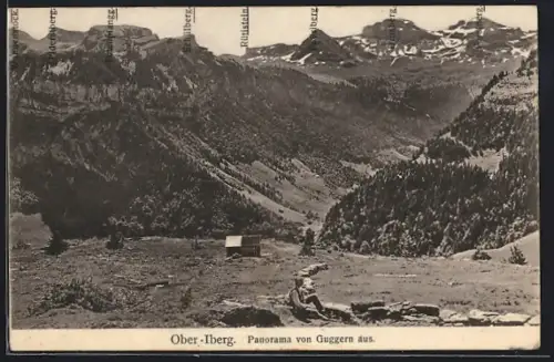AK Ober-Iberg, Panorama von Guggern aus