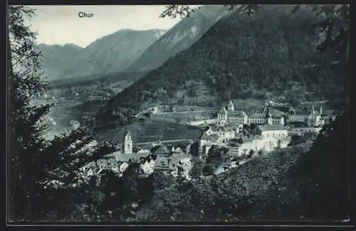 AK Chur, Ortsansicht vom Berghang aus