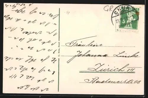 AK Chur, Ortsansicht vom Berghang aus