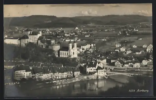 AK Aarburg, Ortsansicht mit Kirche und Brücke