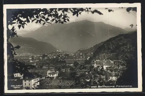 AK Bellinzona, Panorama aus der Vogelschau