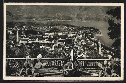 AK Ascona, Panorama mit Lago Maggiore