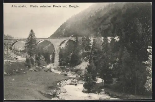 AK Preda, Albulabahn zwischen Preda und Bergün, Viadukt