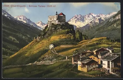 AK Unter-Engadin, Teilansicht mit Schloss Tarasp