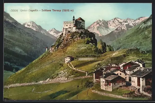AK Tarasp /Unter-Engadin, Blick auf Schloss Tarasp