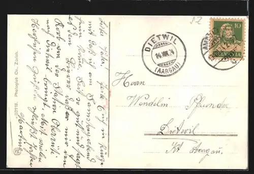 AK Immensee, Uferpartie mit Dampfer Rigi