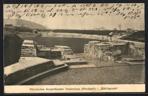 AK Windisch, Römisches Amphitheater Vindonissa, Bärlisgrueb