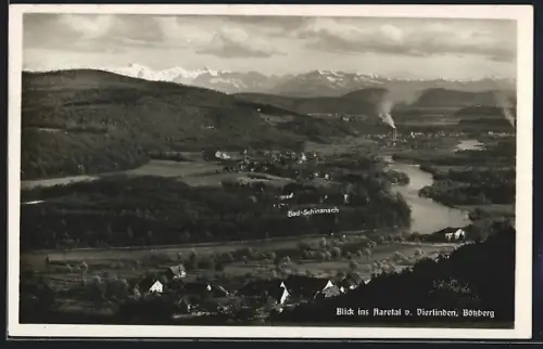 AK Bözberg, Blick ins Aaretal von Vierlinden, Fabrik im Hintergrund