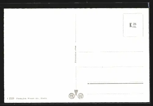 AK Umiken, Ortspartie mit Kirche, im Vordergrund Getreidegarben