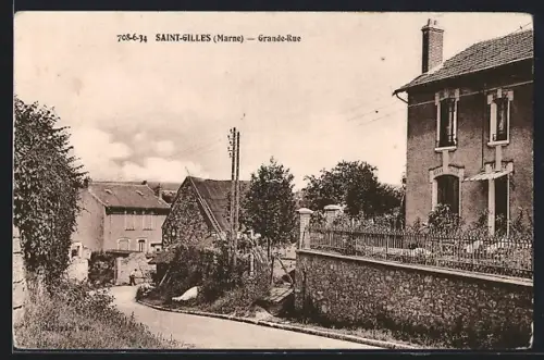 AK Saint-Gilles /Marne, Grande-Rue