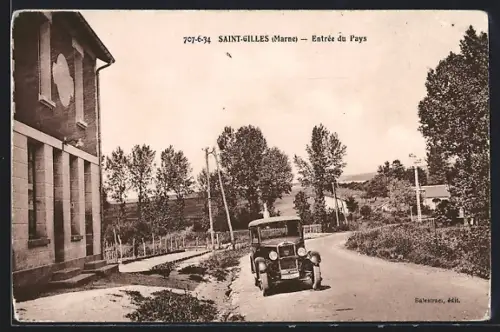 AK Saint-Gilles /Marne, Entrée du Pays
