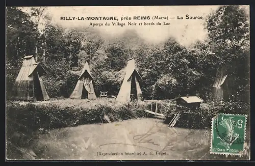 AK Rilly-la-Montagne, La Source, Apercu du Village Noir et bords du Lac