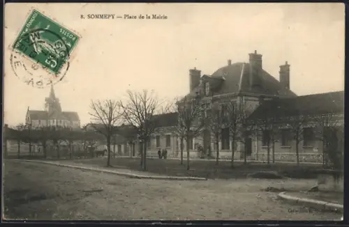 AK Sommepy, Place de la Marché