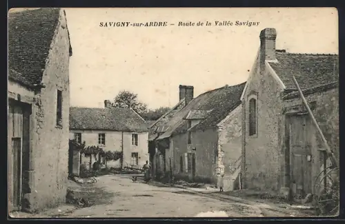 AK Savigny-sur-Ardre, Route de la Vallée Savigny