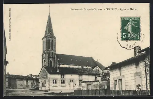 AK Cuperly, Église et Mairie