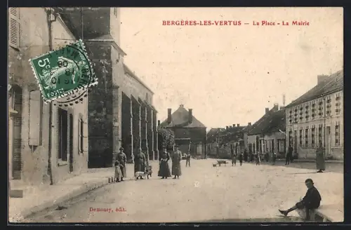 AK Bergères-les-Vertus, La Place, La Mairie