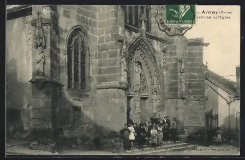 AK Avenay /Marne, Le Portail de l`Église