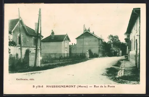AK Haussignemont /Marne, Rue de la Poste