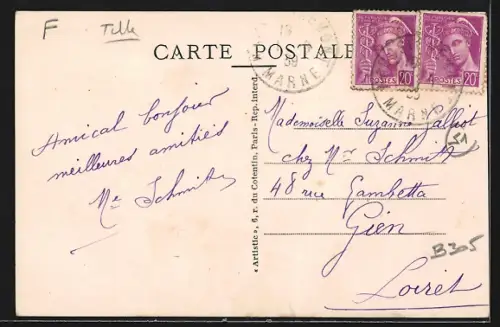 AK Haussignemont /Marne, Rue de la Poste