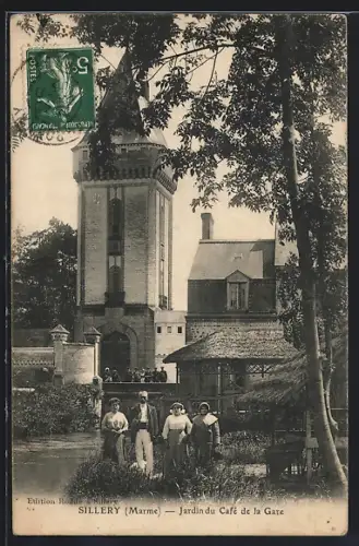 AK Sillery /Marne, Jardin du Café de la Gare