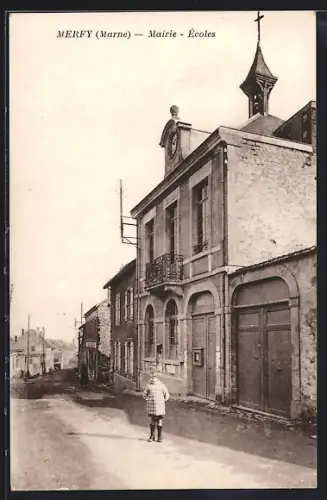AK Merfy /Marne, Mairie, Écoles