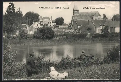AK Marcilly-sur-Seine /Marne, L`Aube à son confluent